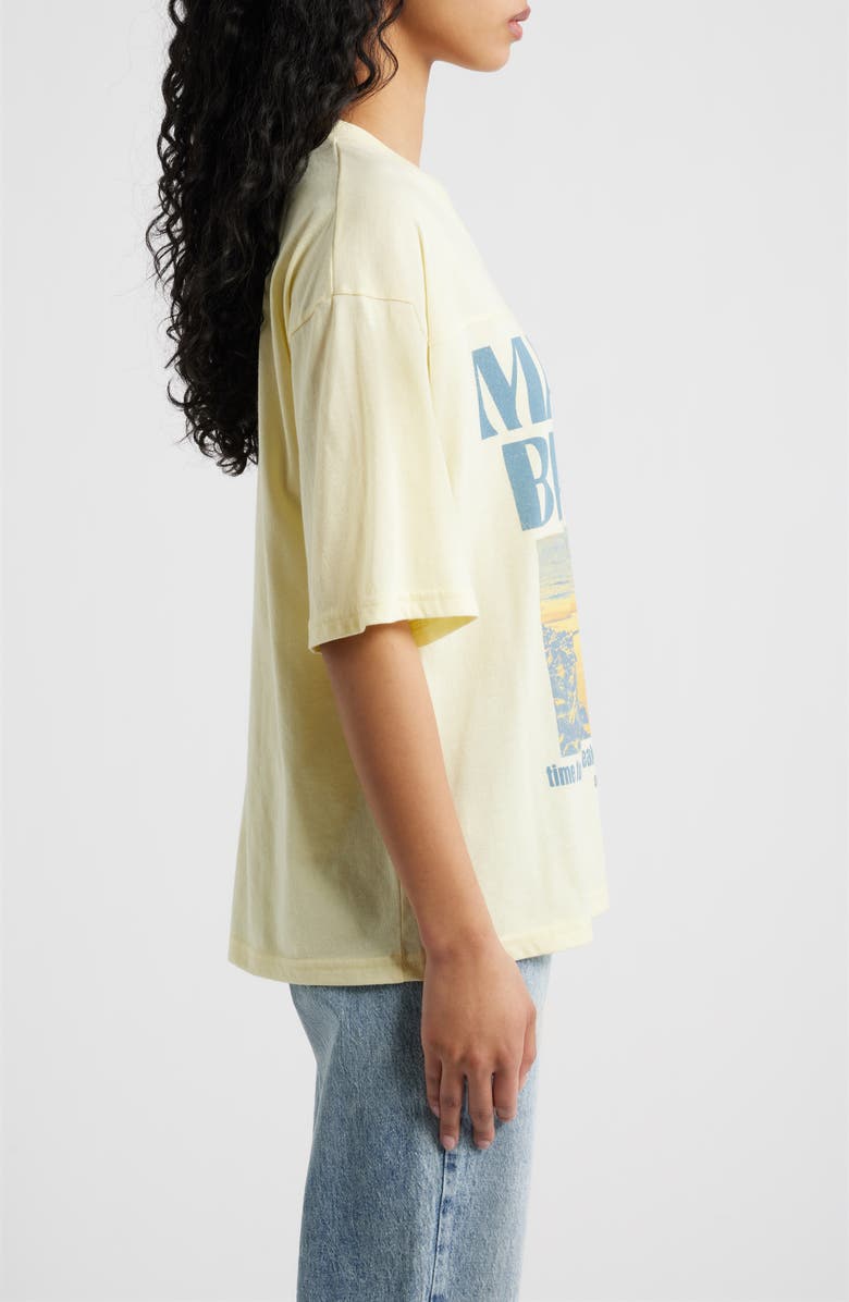 Vinyl Icons Malibu Beach V-Neck Graphic T-Shirt, Alternate, color, Yellow