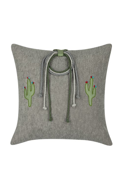 Elaine Smith Desert Bloom Hand Appliqued & Knotted Indoor & Outdoor Woven Accent Pillow