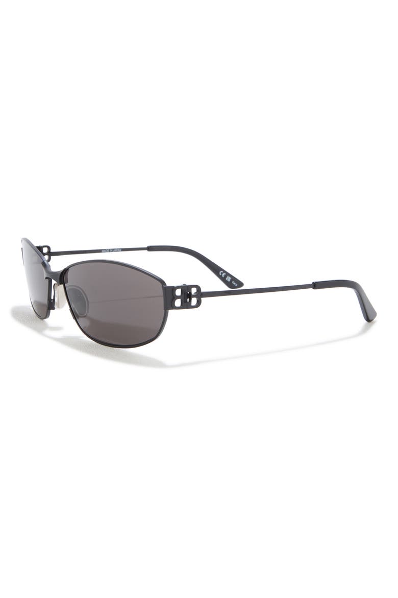 65mm Oversize Oval Sunglasses, Alternate, color, BLACK BLACK GREY