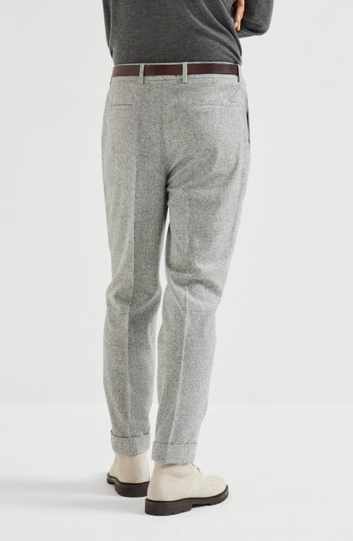 Brunello Cucinelli Pleated Wool-silk Blend Trousers In Gray