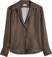 Dries Van Noten Celinta Tie Print Silk Button-Up Shirt