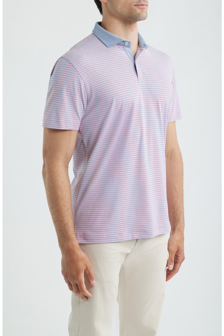 Cruz Stripe Performance Jersey Polo, Alternate, color, PALM LAKE