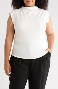 NORDSTROM RACK Ruched Mock Neck Top