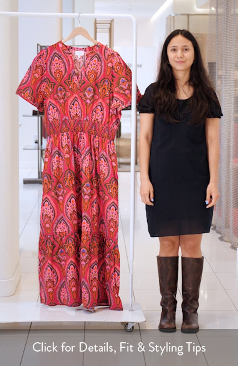Azura Paisley Belraj Tiered Cotton Maxi Dress, sales video thumbnail