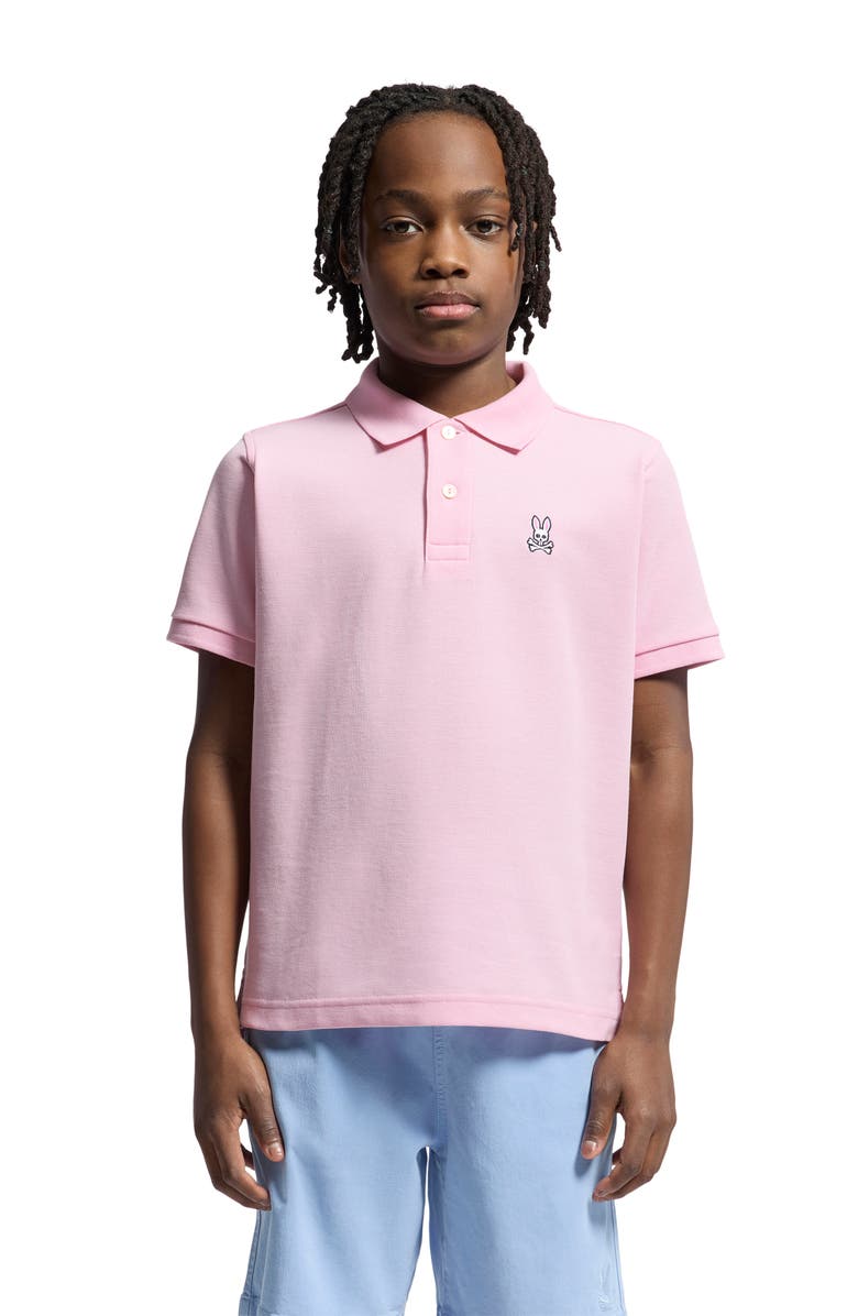 Psycho Bunny Kids' Cotton Piqué Polo, Alternate, color, Romance Rose