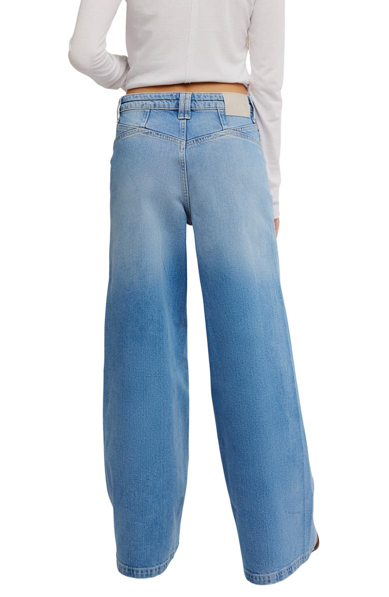 Free People Kellee High Waist Wide Leg Palazzo Jeans, Alternate, color, Plaza Blue