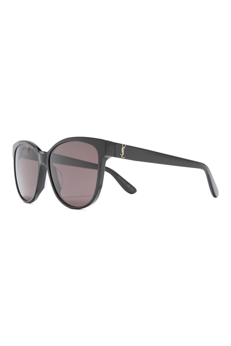 58mm Round Oval Sunglasses, Alternate, color, BLACK BLACK BLACK