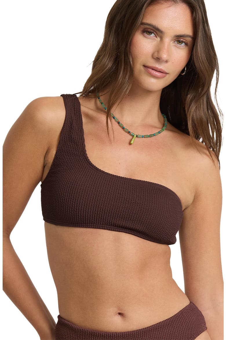 Summer Hi One Shoulder Swim Top, Alternate, color, TEAK