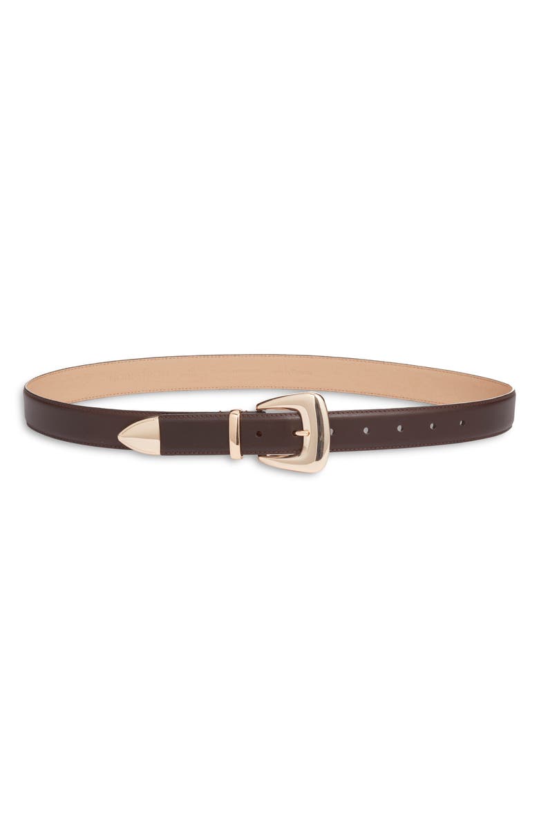 Nordstrom Iris Leather Belt, Main, color, Ground Coffee