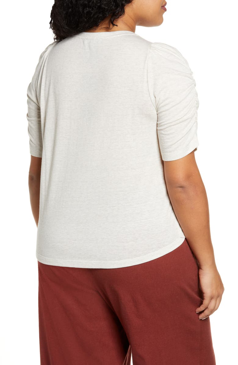 Wit & Wisdom Ruched Sleeve Top, Alternate, color, 