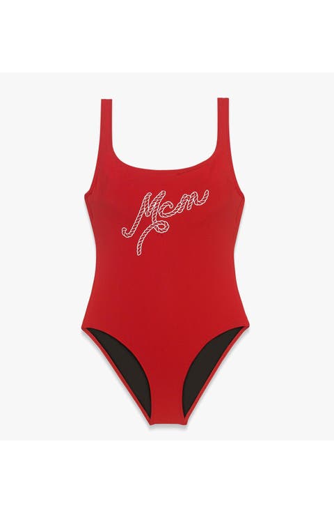 Logo Print Swimsuit