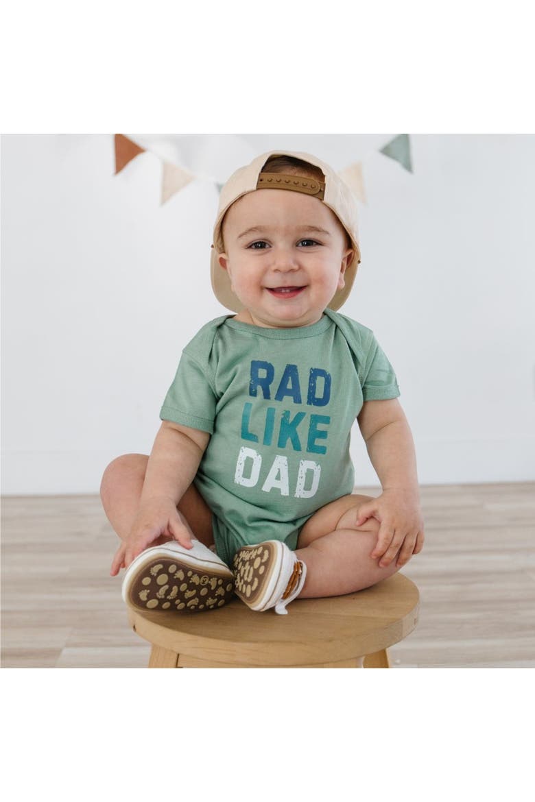 Rad Like Dad Short Sleeve Bodysuit, Alternate, color, Sage