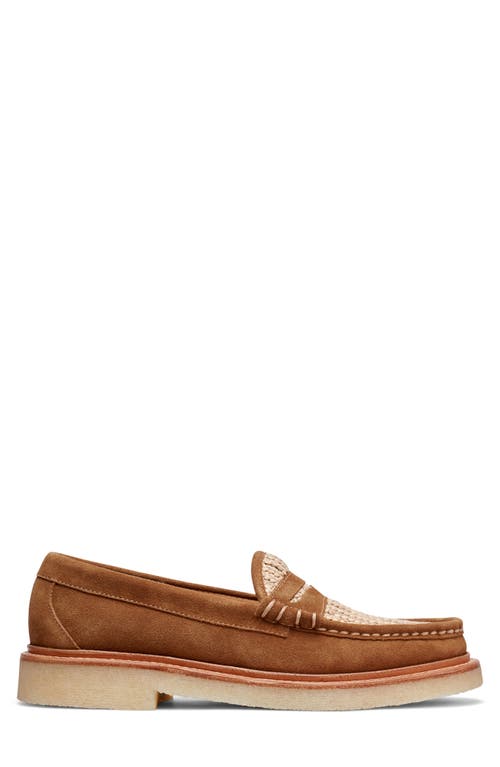 G.h.bass Larson Mixed Media Penny Loafer In Cognac/natural