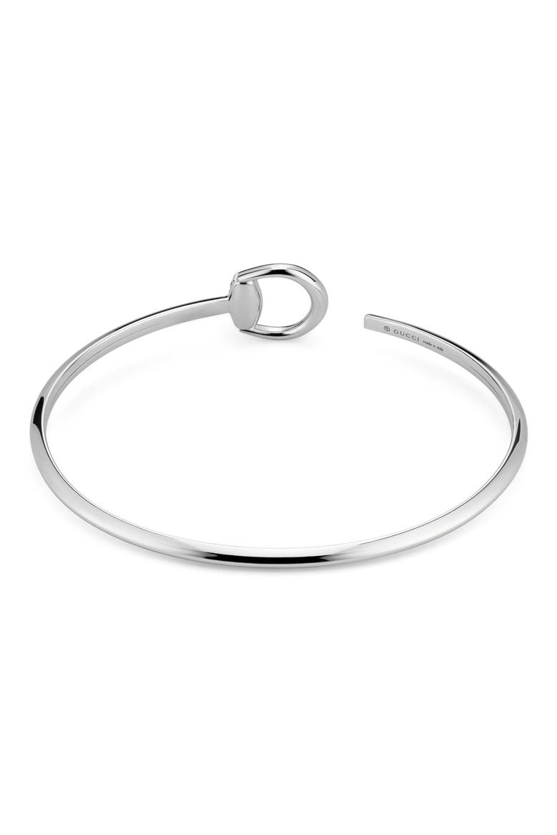 Horsebit Diamond Cuff Bracelet, Alternate, color, WHITE GOLD