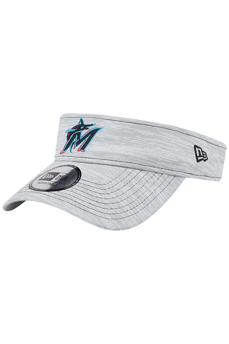 Men's New Era  Gray Miami Marlins Adjustable Visor, Main, color, Gray