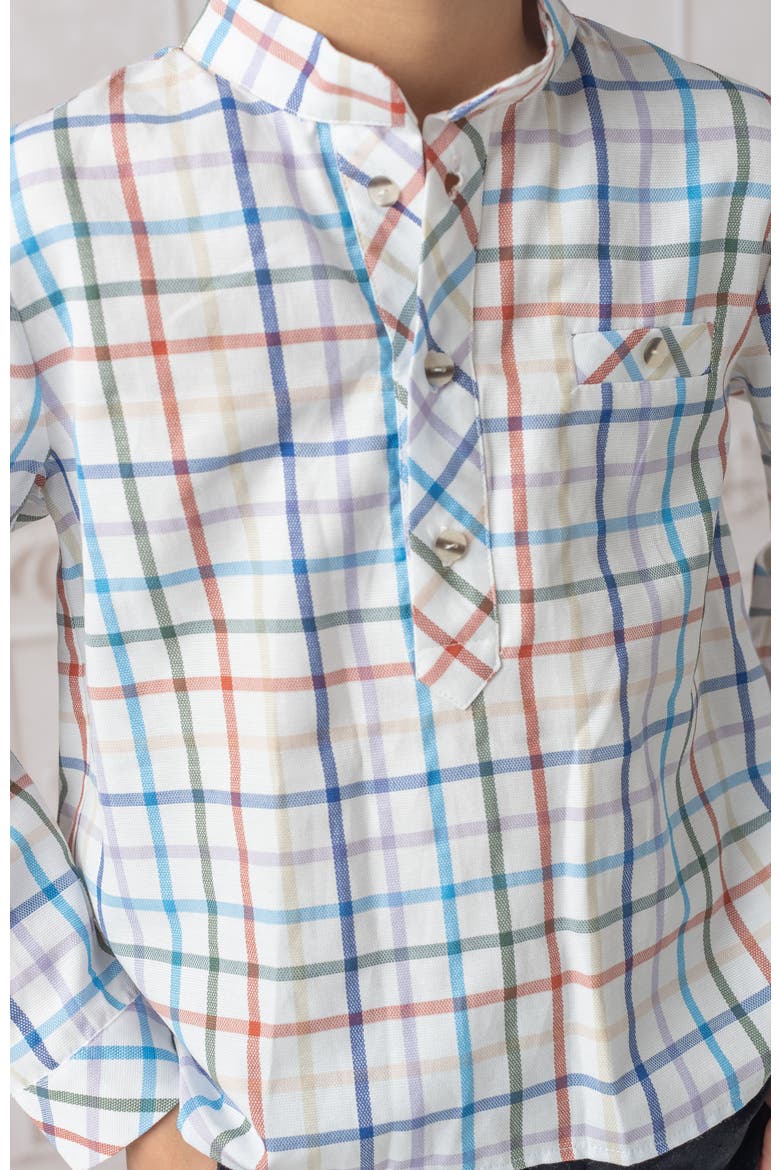 Charlie Checkered Mandarin Collar Shirt, Alternate, color, Multicolor Checkered