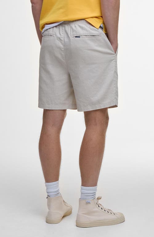Barbour Cotton Linen Relaxed Shorts In Mist