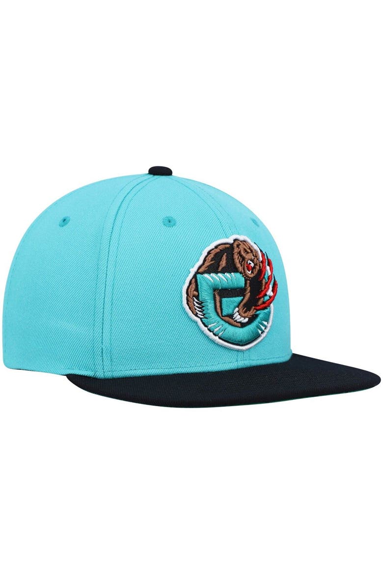 Men's Mitchell & Ness Turquoise/Black Vancouver Grizzlies Hardwood Classics Team Two-Tone 2.0 Snapback Hat, Alternate, color, Turquoise