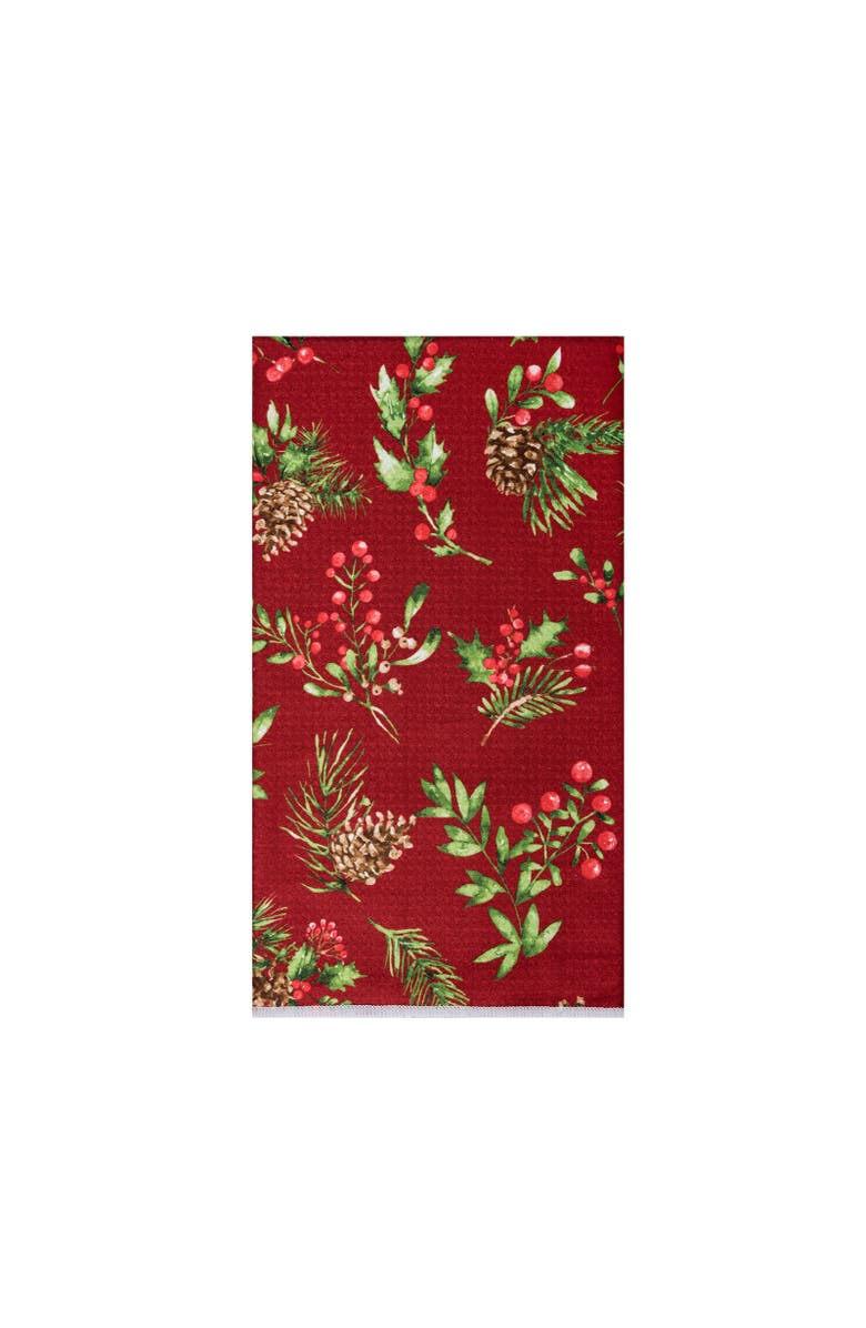 C&F Home Maureen Berries 
Pinecone Sprigs Christmas Dishtowel, Main, color, 