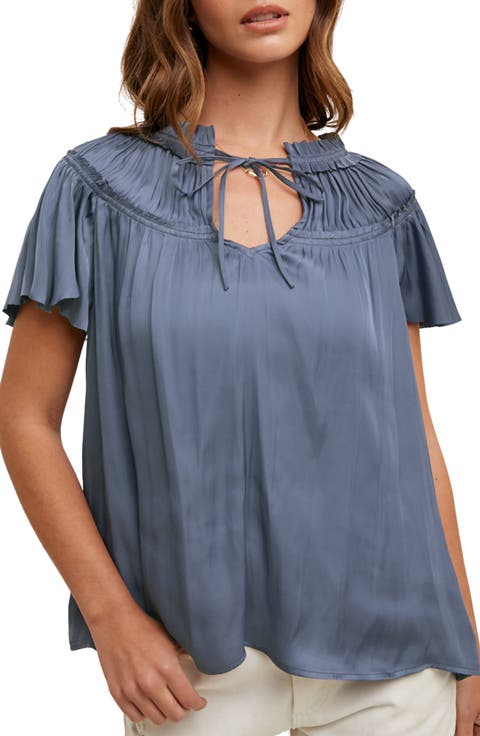 Ruched Satin Top