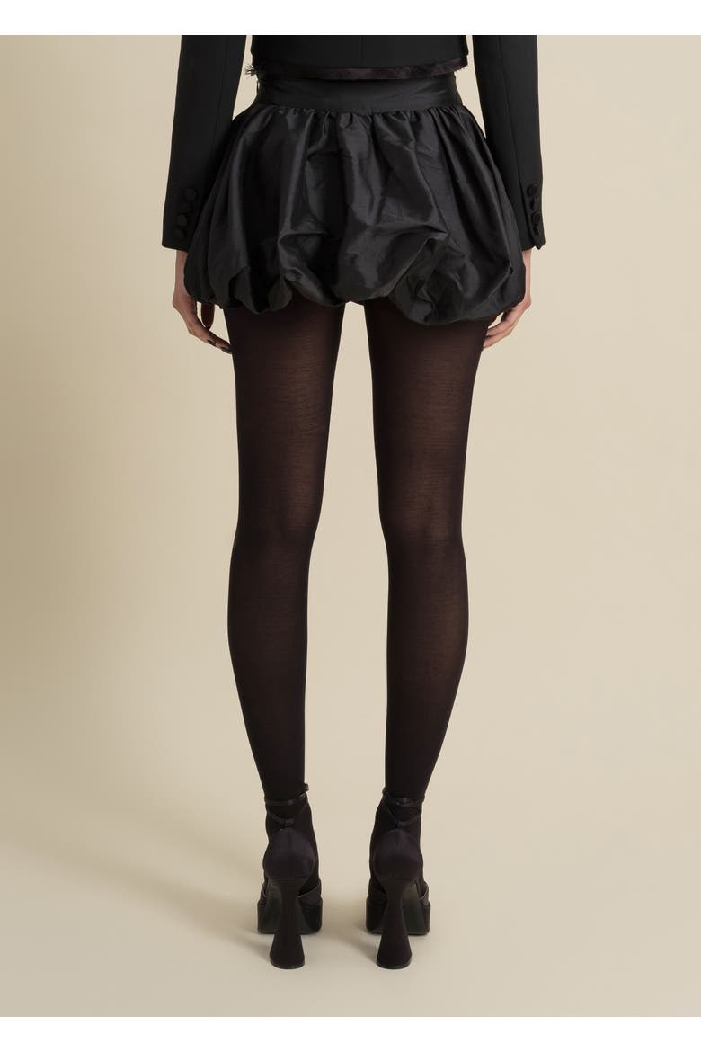 Good Flared Taffeta Mini Puff Skirt, Alternate, color, Black