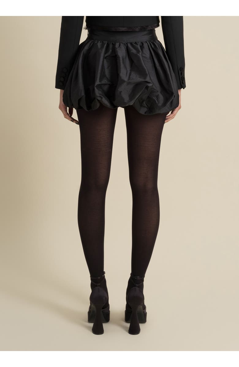 Contessa Mills Good Flared Taffeta Mini Puff Skirt, Alternate, color, Black