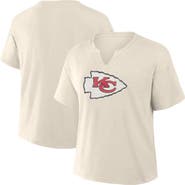 FANATICS Women's Fanatics Cream Kansas City Chiefs Slub V-Neck T-Shirt