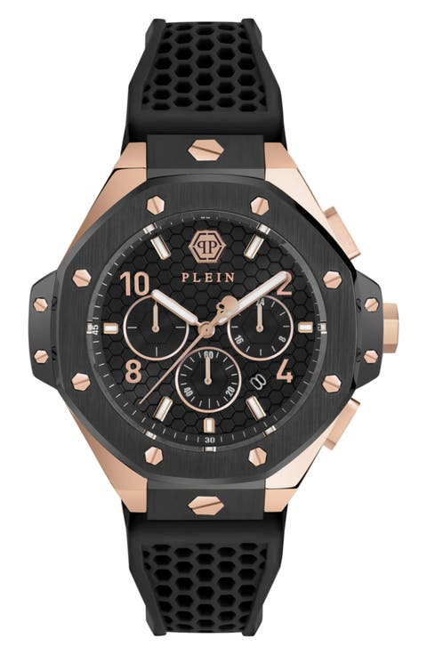 Chronograph Royal Quartz Silicone Strap Watch, 46mm