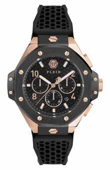 PHILIPP PLEIN Chronograph Royal Quartz Silicone Strap Watch, 46mm
