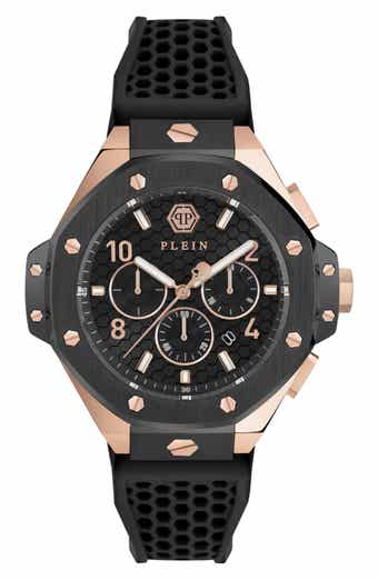 PHILIPP PLEIN Chronograph Royal Quartz Silicone Strap Watch, 46mm