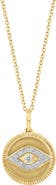 EFFY Diamond Pavé All Seeing Eye Pendant Necklace - 0.09ct