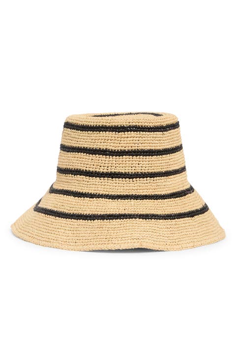 Stripe Straw Cloche