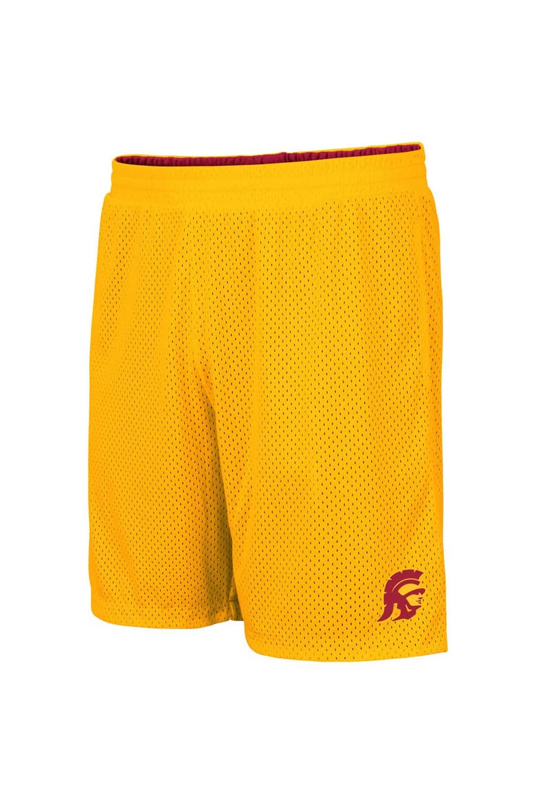 Men's Colosseum Cardinal/Gold USC Trojans Wiggum Reversible Wordmark Shorts, Alternate, color, Cardinal