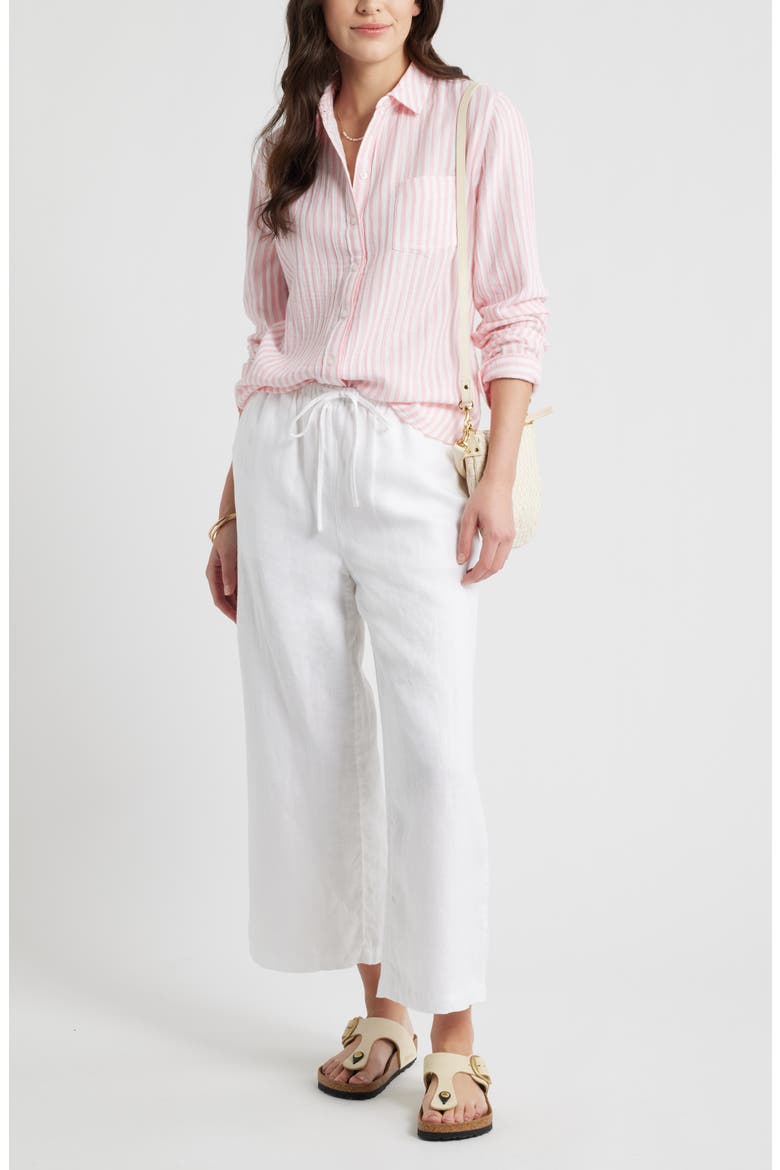 Casual Gauze Button-Up Shirt, Alternate, color, PINK DIANTHUS BRIANNE STRIPE