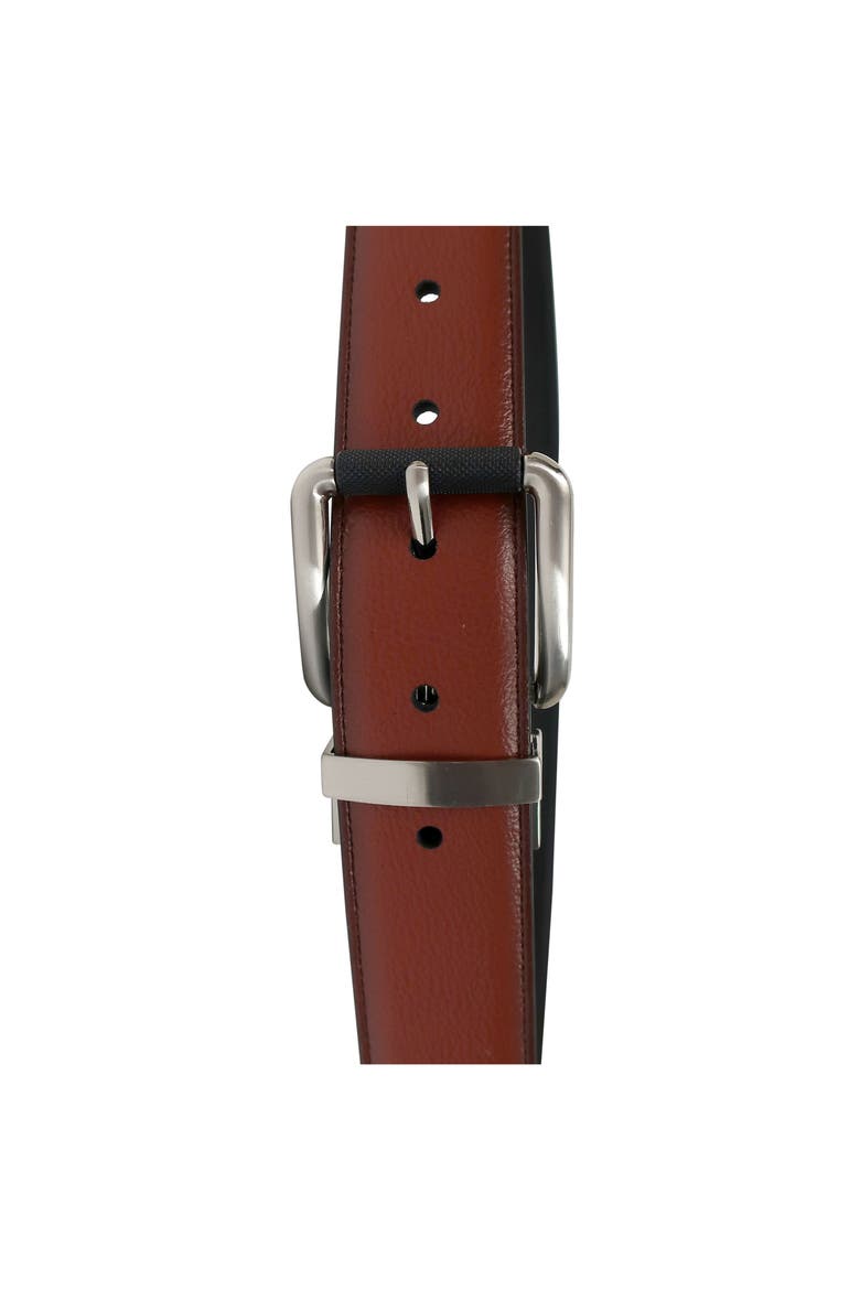 Mens Reversible Leather Belt, Alternate, color, Cognac