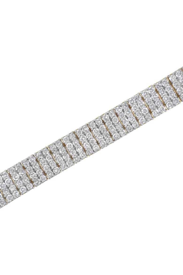 IGI Certified 14K Yellow Gold Plated Sterling Silver 10.0 Cttw Diamond 4 Row Tennis Bracelet, Alternate, color, Yellow Gold over Silver