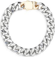 Open Edit Two-Tone Flat Curb Chain Bracelet