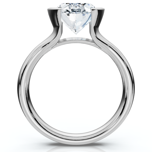 Bliss Diamond Certified Terresa 3ct Oval Diamond Engagement Half Bezel Ring In Brown