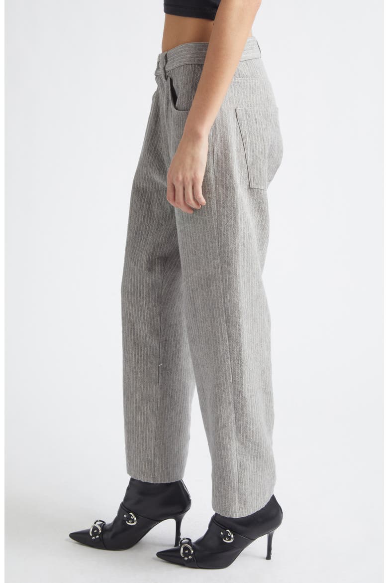 X-Boyfriend Pinstripe Virgin Wool & Linen Pants, Alternate, color, LIGHT GREY STRIPE