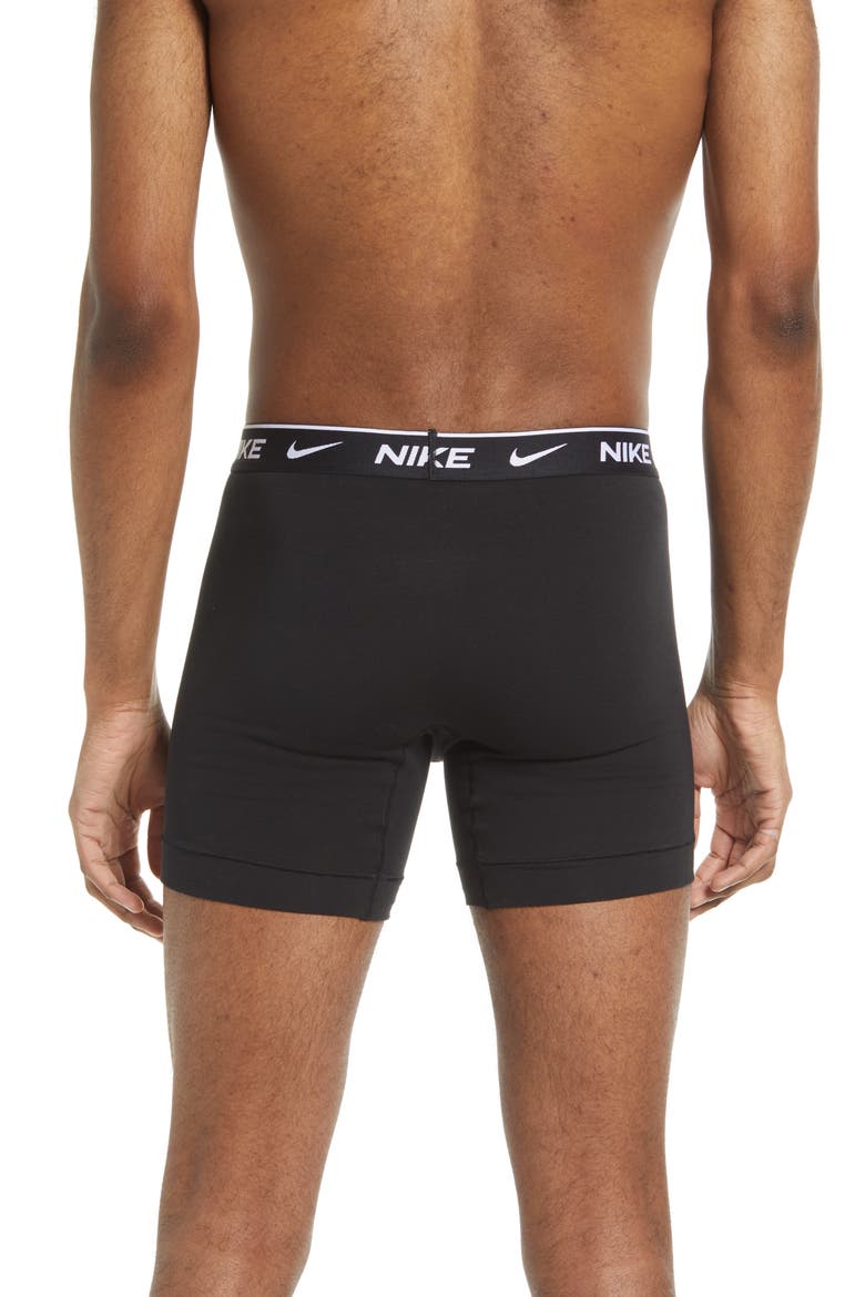 Dri-FIT Essential Assorted 3-Pack Stretch Cotton Boxer Briefs, Alternate, color, BLACK