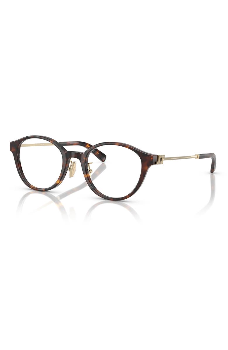 Tiffany & Co. 48mm Round Optical Glasses, Alternate, color, Havana / Demo Lens
