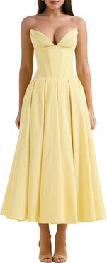 HOUSE OF CB Lady E Strapless Corset Gown