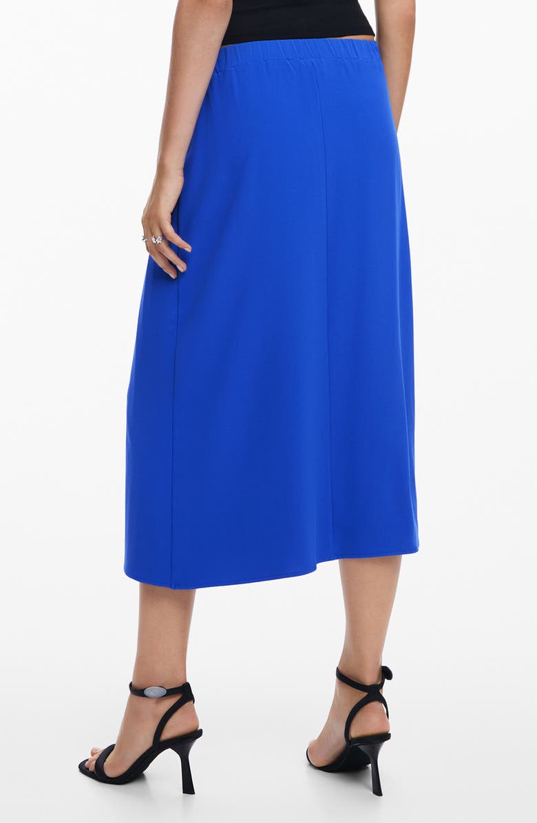 Desigual Pleated Faux Wrap Midi Skirt, Alternate, color, Blue