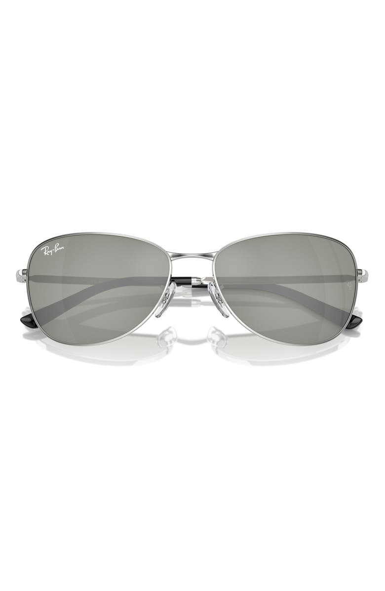 Ray-Ban 59mm Pilot Sunglasses, Alternate, color, Silver