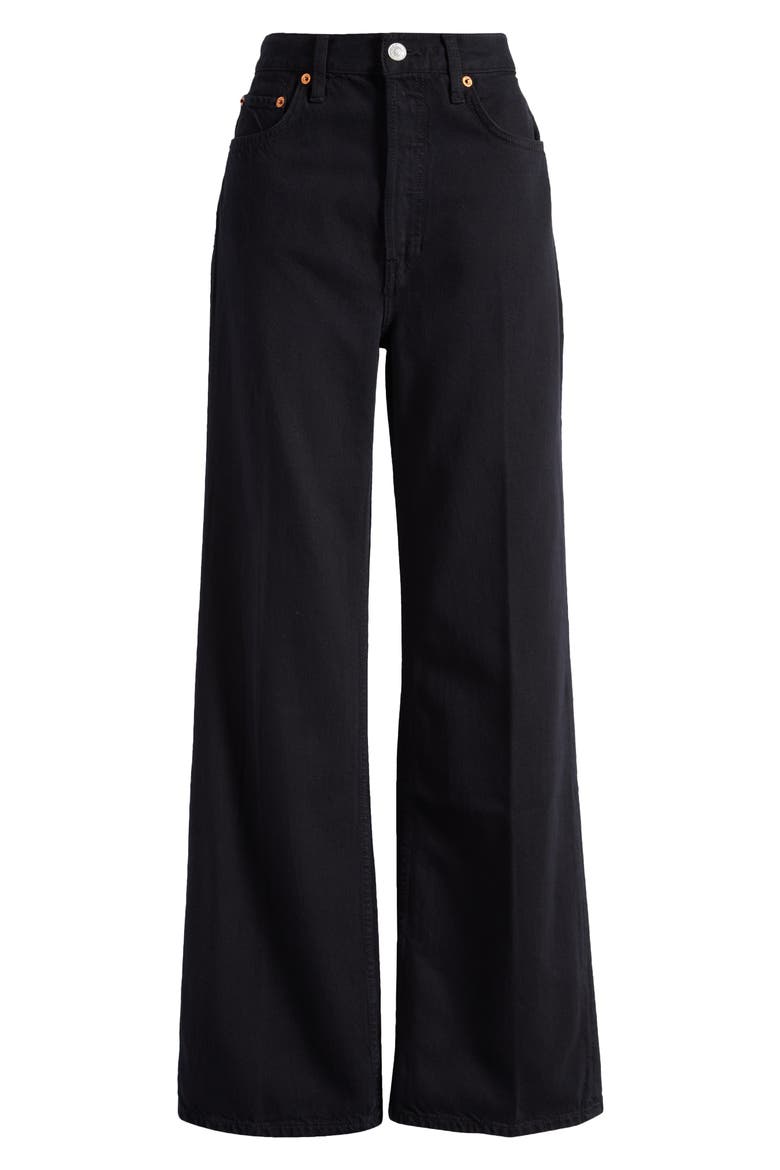 '70s Ultra High Waist Wide Leg Jeans, Alternate, color, BLACK FLOW