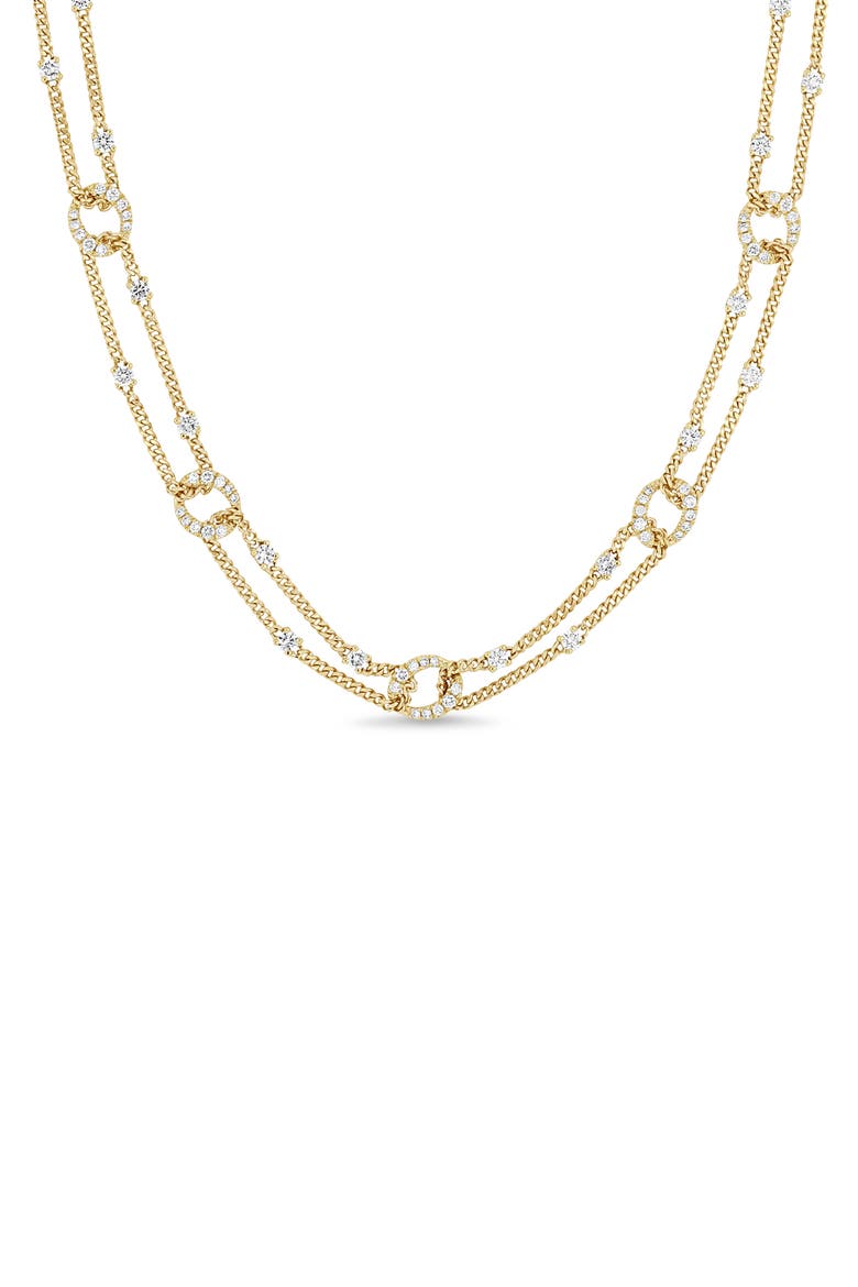 18K Gold Varda Natural Diamond Tennis Necklace (Online Trunk Show), Alternate, color, 18K YELLOW GOLD/ DIAMOND