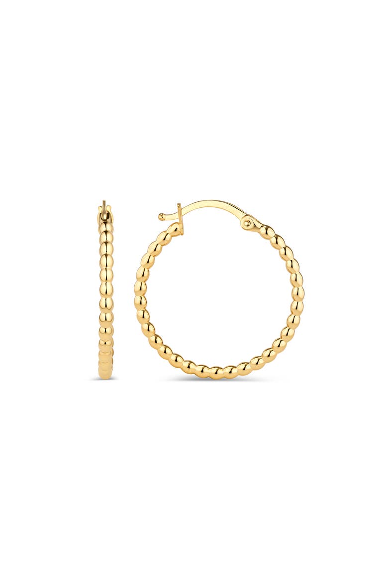 Beaded Ball Hoop Earrings in 14K Gold, Main, color, Yellow Gold