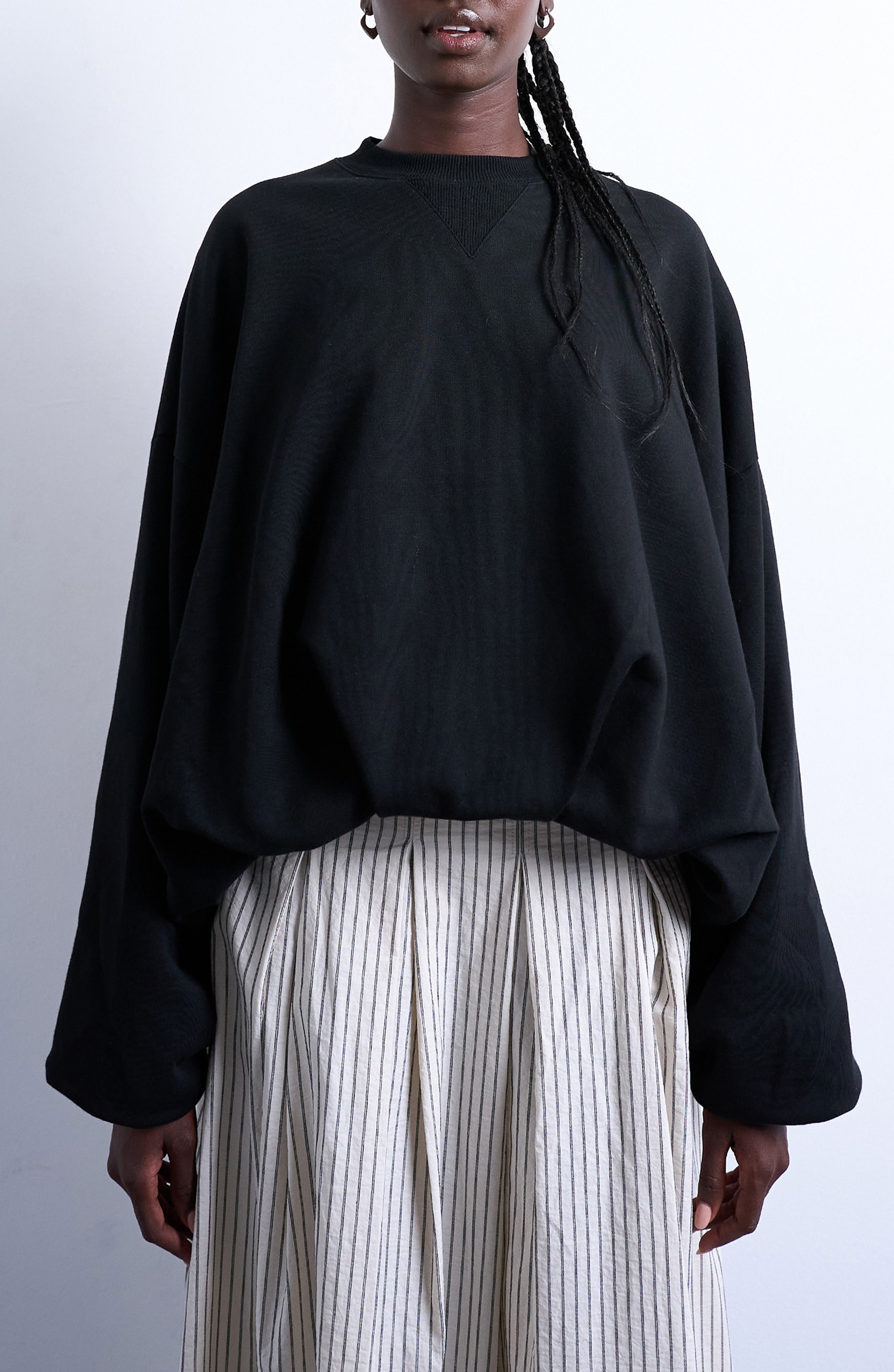 Balloon Hem Sweatshirt