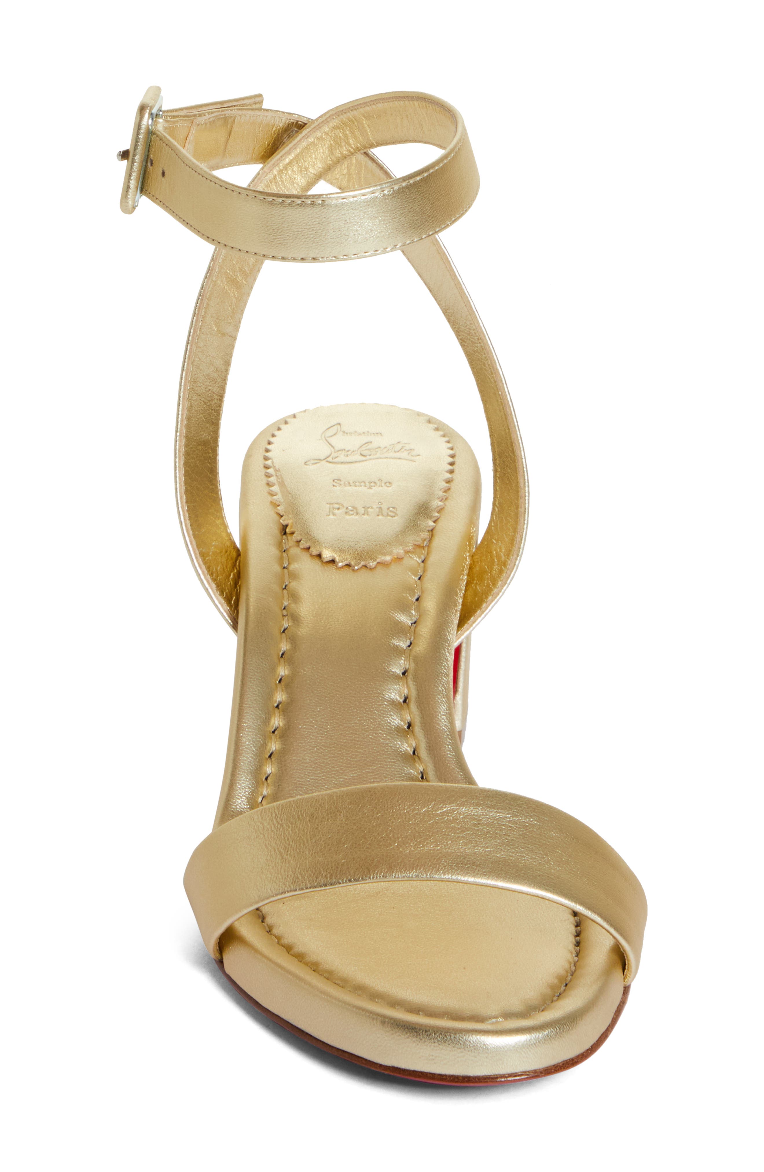 Christian Louboutin Miss Sabina Metallic Sandal, Alternate, color, 