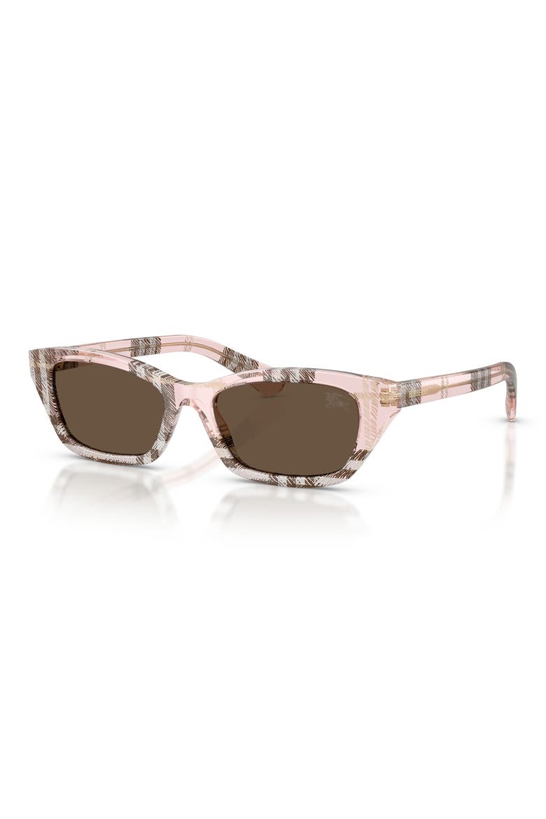 52mm Rectangle Sunglasses, Alternate, color, BROWN